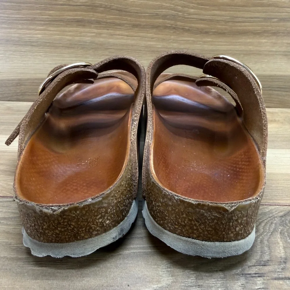 Birkenstock Arizona Big Buckle Sandals 8 N EU 39 Cognac Leather Travel Vacation